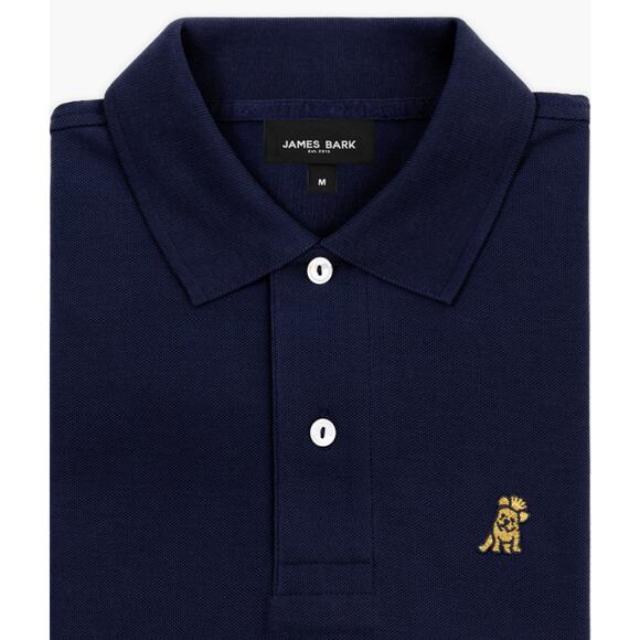 James Bark Men's Regular Fit Polo Shirt XXXL Navy Pima Cotton Embroidered NWT - Picture 1 of 11